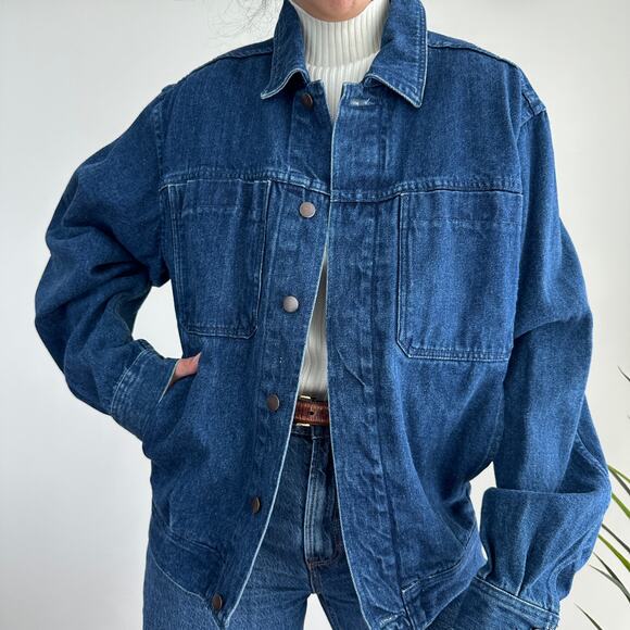 Vintage denim oversized trucker jacket - Picture 5 of 9